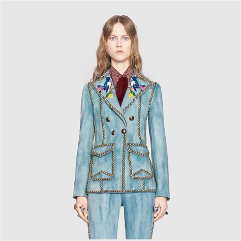 gucci denim jacket with studs|Gucci denim jacket sale.